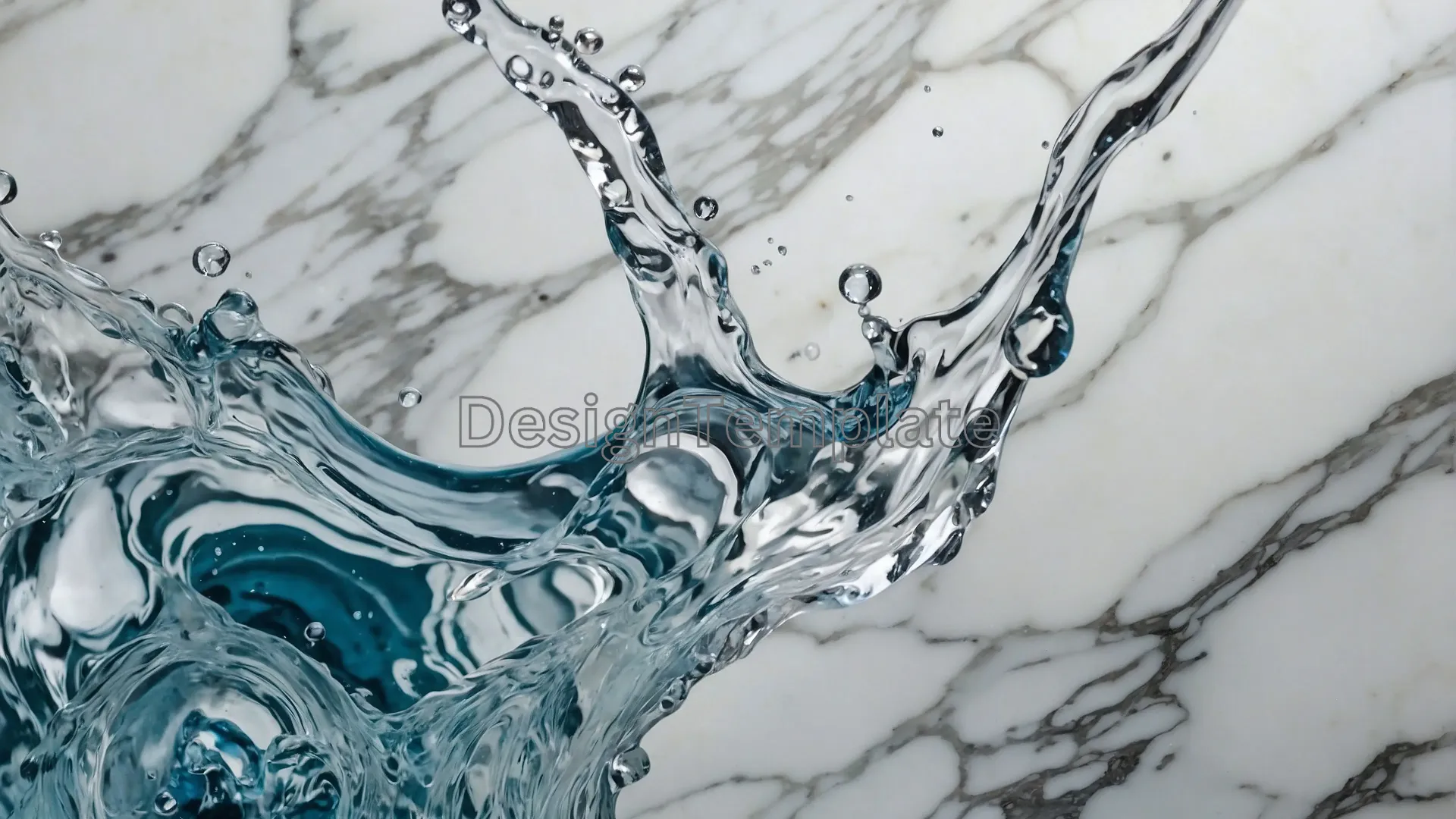 Rippling Serenity White Marble Water Background